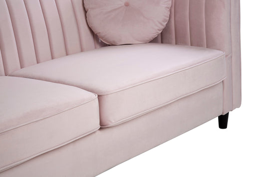 Faith 3 Seat Pink Velvet Sofa | Bali & Blue