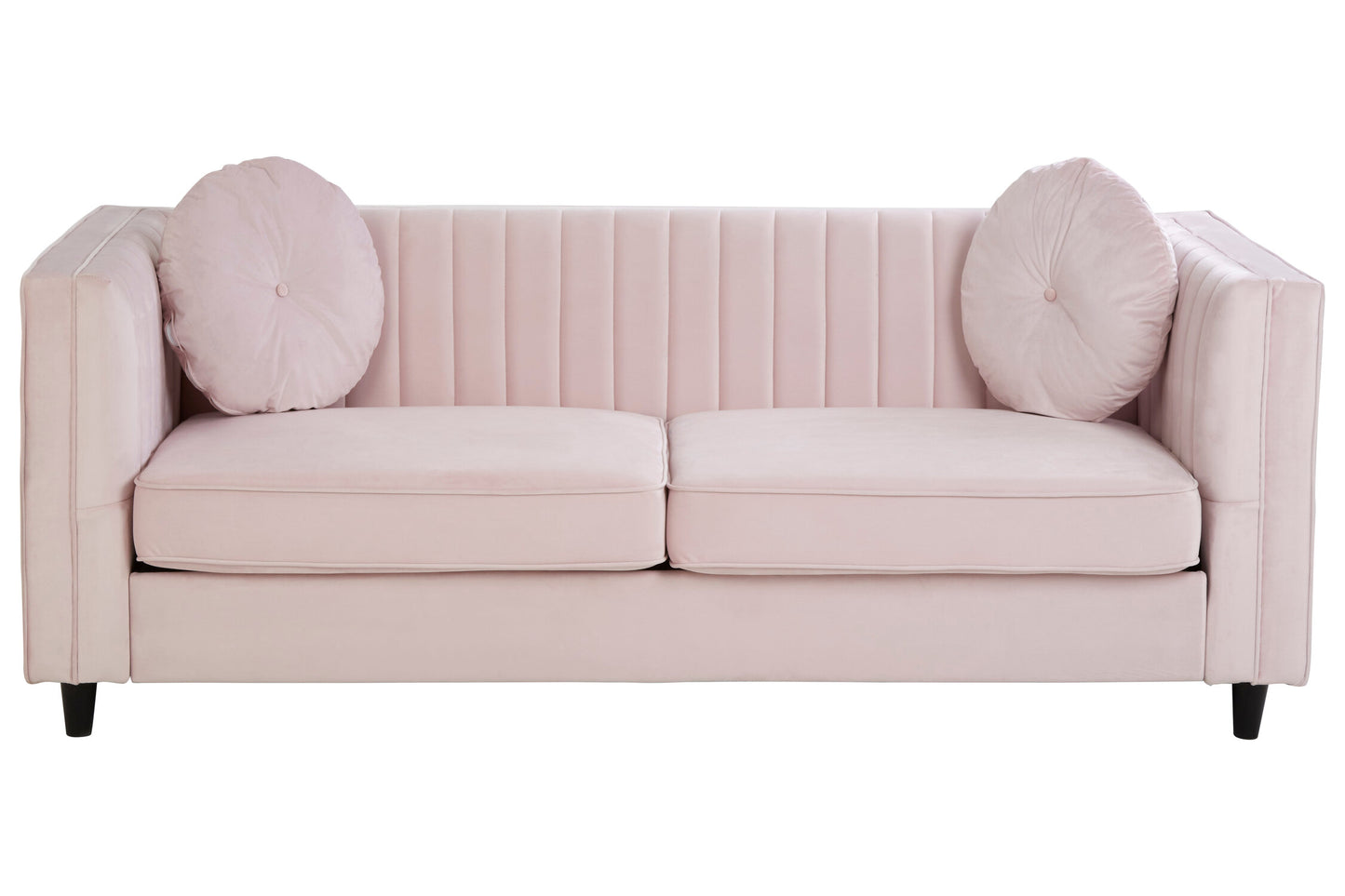 Faith Pink Three Seater Velvet Sofa