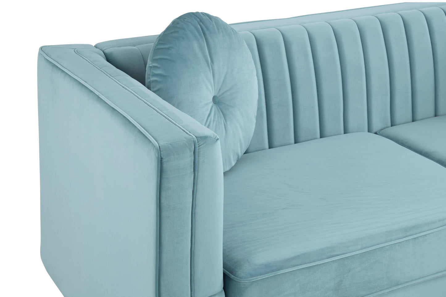 Faith Pastel Green Three Seater Velvet Sofa