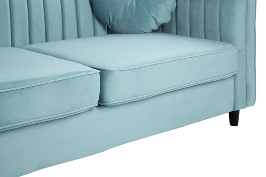 Faith Pastel Green Three Seater Velvet Sofa