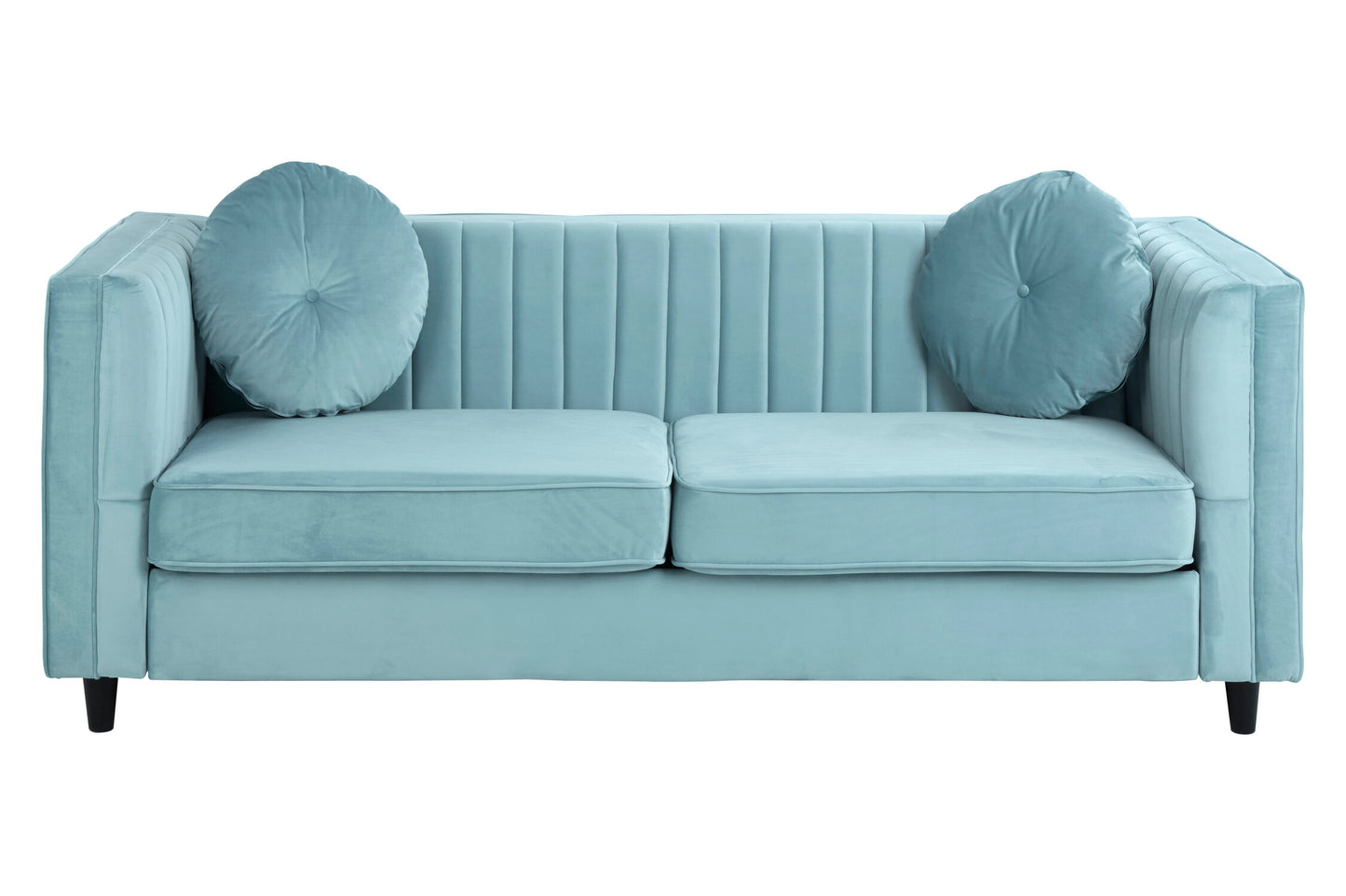 Faith Pastel Green Three Seater Velvet Sofa