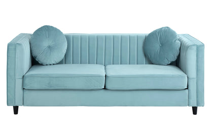 Faith Pastel Green Three Seater Velvet Sofa
