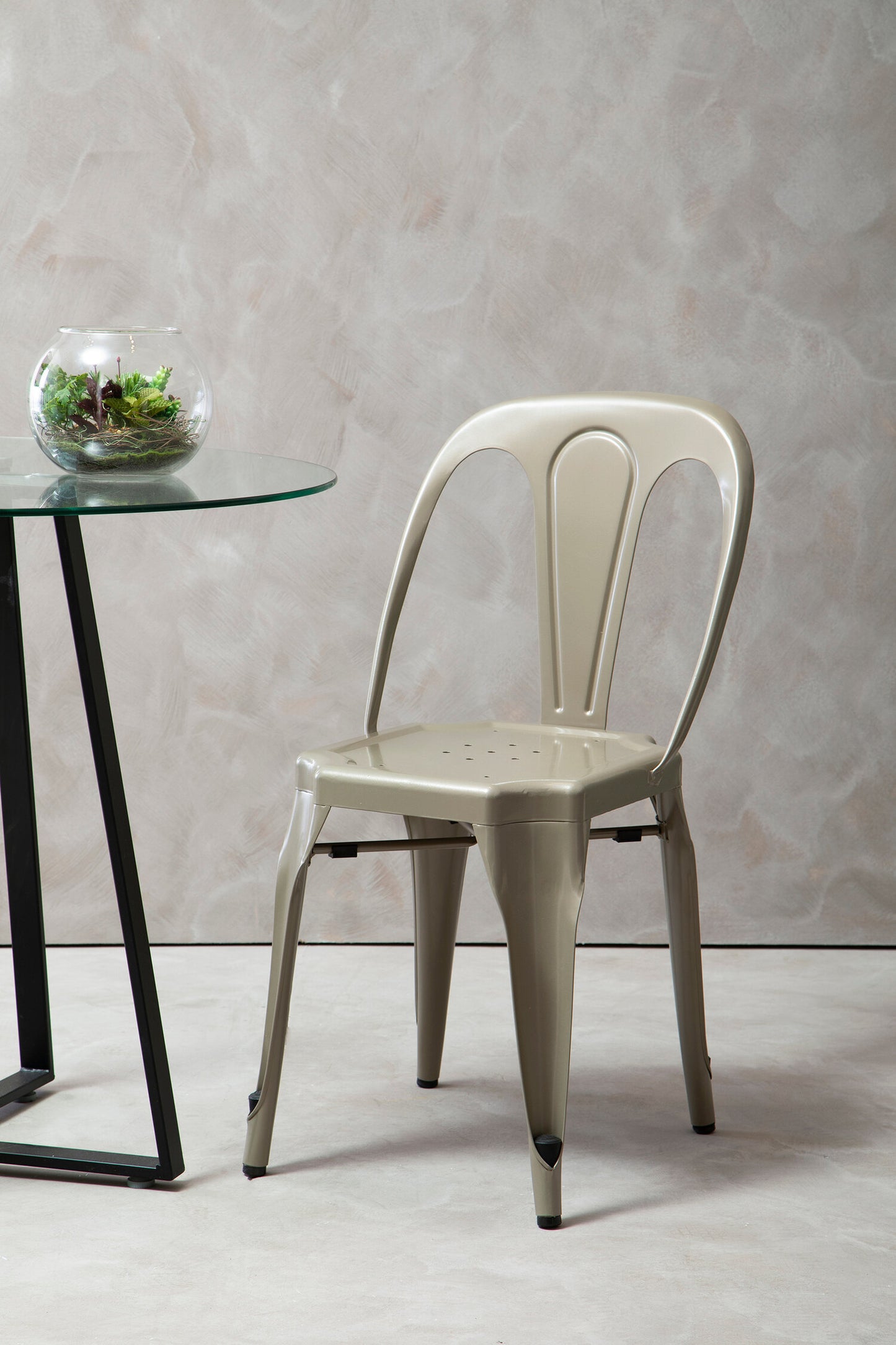 Industrial Champagne Industrial Metal Dining Chair