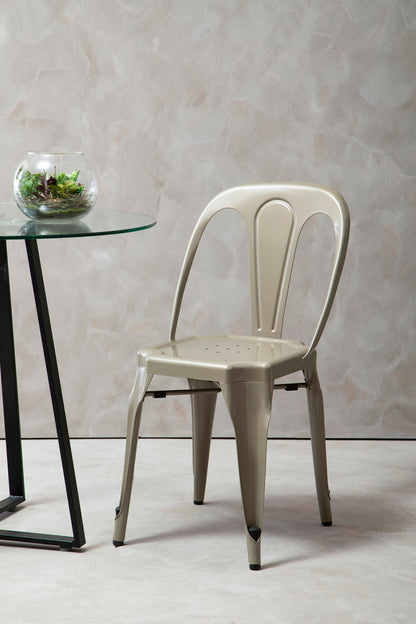 Industrial Champagne Industrial Metal Dining Chair