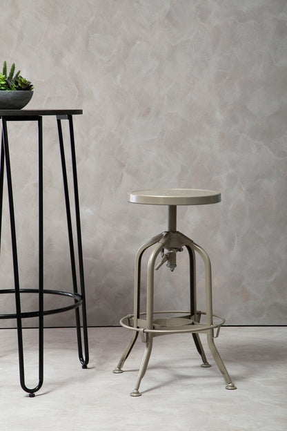 Cannes Champagne Industrial Adjustable Bar Stool