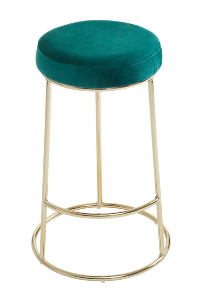 Mayfair Green Velvet Luxe Bar Stool