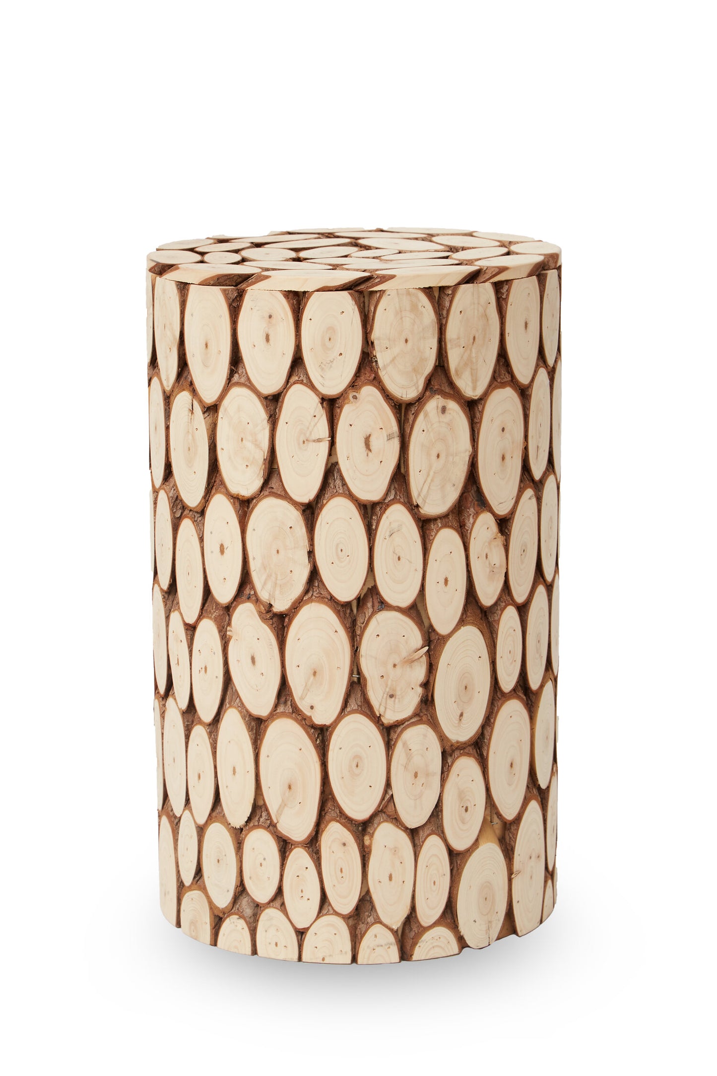Rainforest Rustic Fir Wood Side Table Stool | Bali & Blue