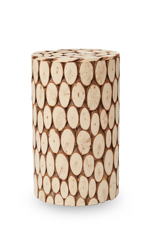 Rainforest Rustic Fir Wood Side Table Stool | Bali & Blue