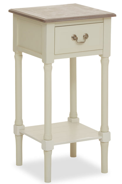 Cambridge One Drawer Ivory Side Table