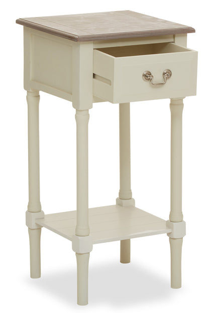 Cambridge One Drawer Ivory Side Table