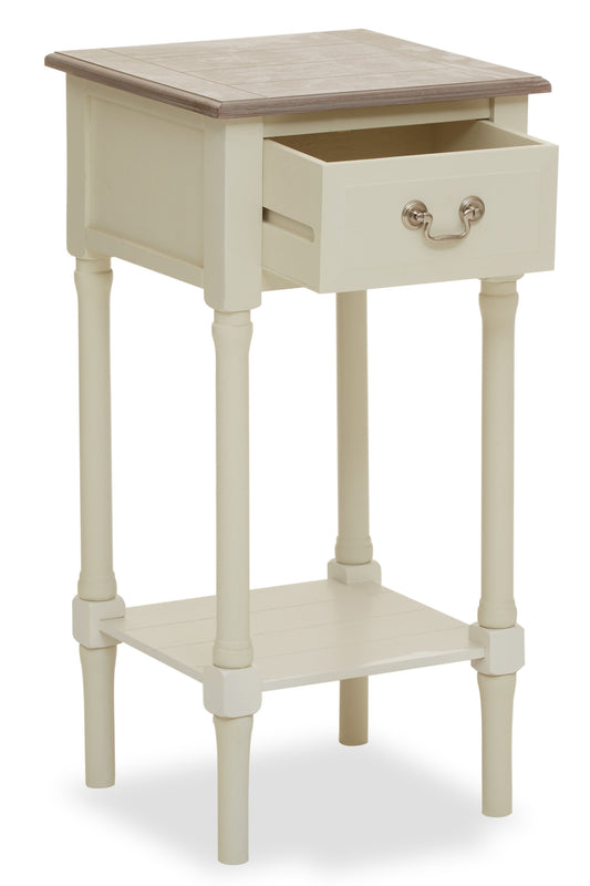 Cambridge One Drawer Ivory Side Table