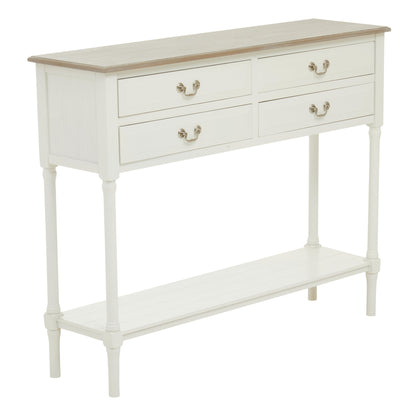 Cambridge 4 Drawer White Console Table