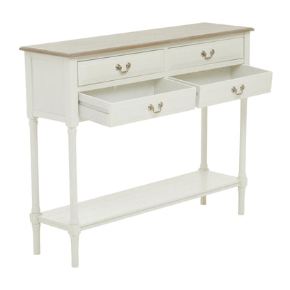 Cambridge 4 Drawer White Console Table