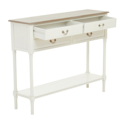 Cambridge 4 Drawer White Console Table