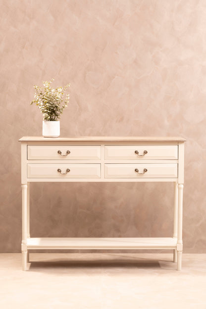 Cambridge 4 Drawer White Console Table