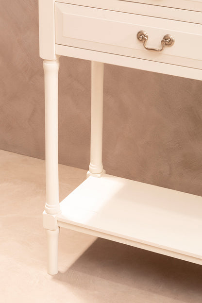 Cambridge 4 Drawer White Console Table