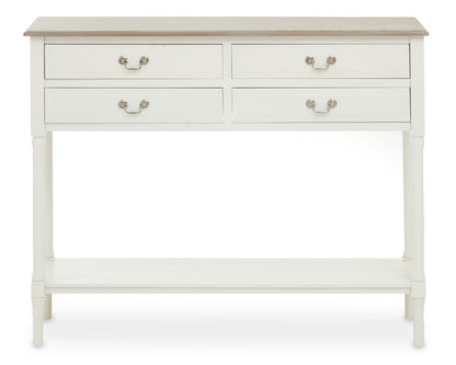 Cambridge 4 Drawer White Console Table