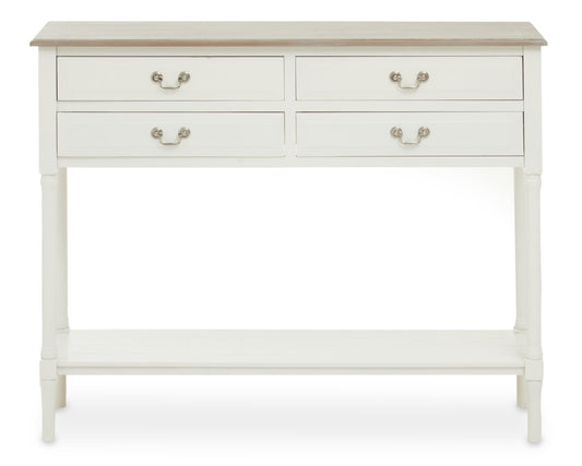 Cambridge 4 Drawer White Console Table