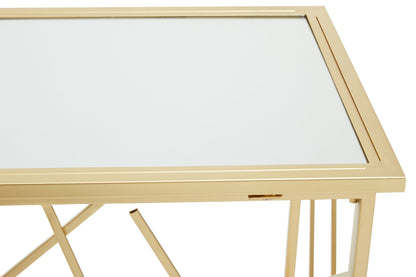 Dubai Industrial Gold Console Table with Mirror Top