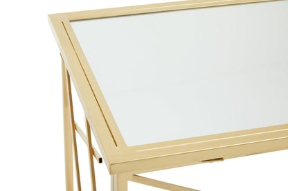 Dubai Industrial Gold Console Table with Mirror Top