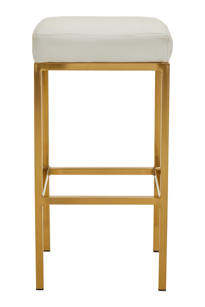 Grosvenor White And Gold Finish Bar Stool