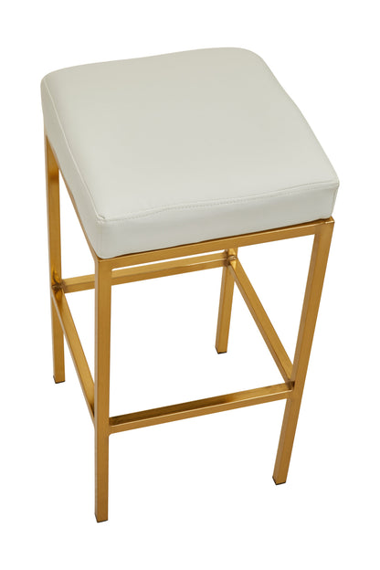Grosvenor White And Gold Finish Bar Stool