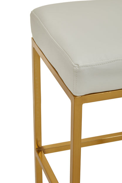 Grosvenor White And Gold Finish Bar Stool