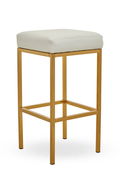 Grosvenor White And Gold Finish Bar Stool