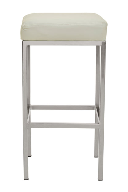 Grosvenor White And Chrome Finish Bar Stool