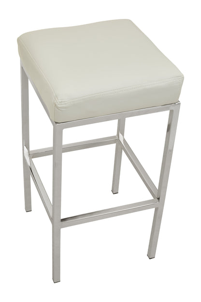 Grosvenor White And Chrome Finish Bar Stool