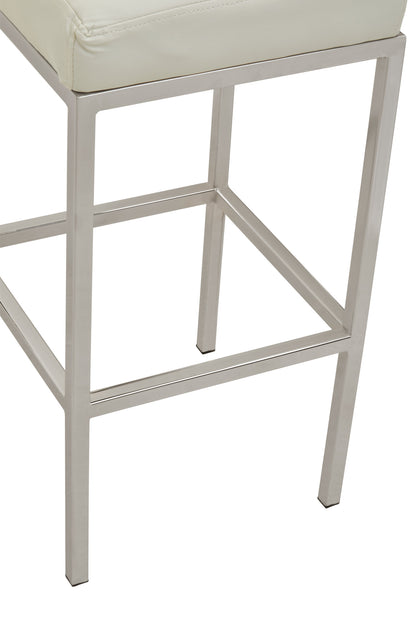 Grosvenor White And Chrome Finish Bar Stool