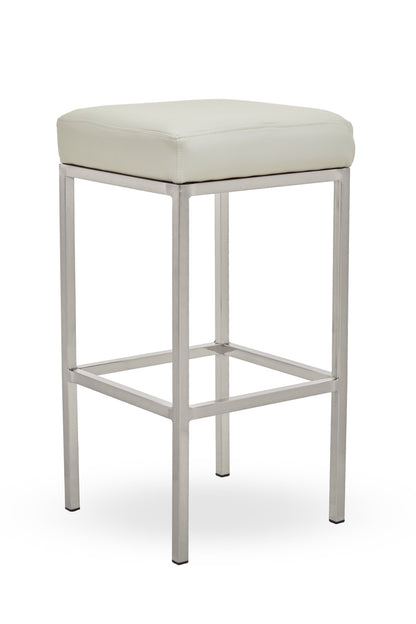 Grosvenor White And Chrome Finish Bar Stool
