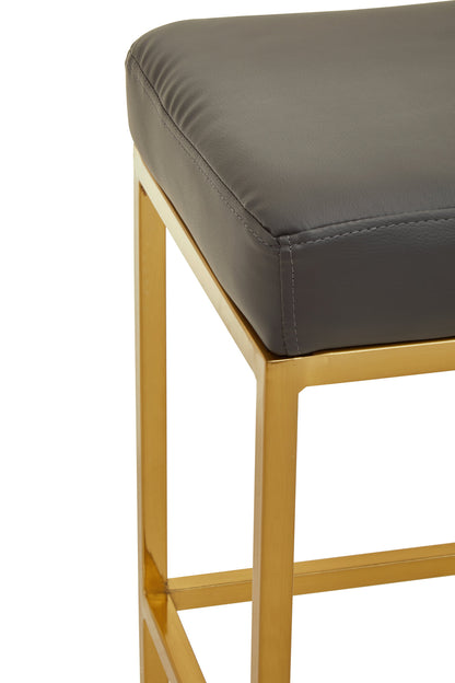Grosvenor Dark Grey And Gold Finish Bar Stool