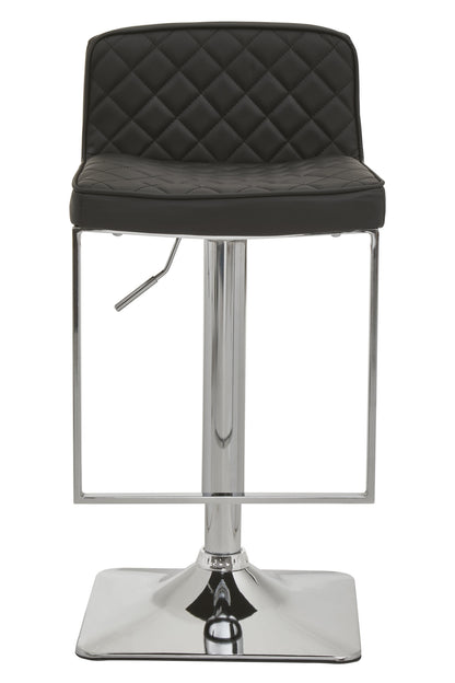 Grosvenor Black And chrome Bar Stool With Square Base