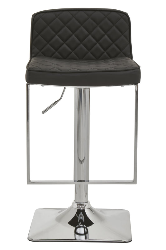 Grosvenor Black And chrome Bar Stool With Square Base