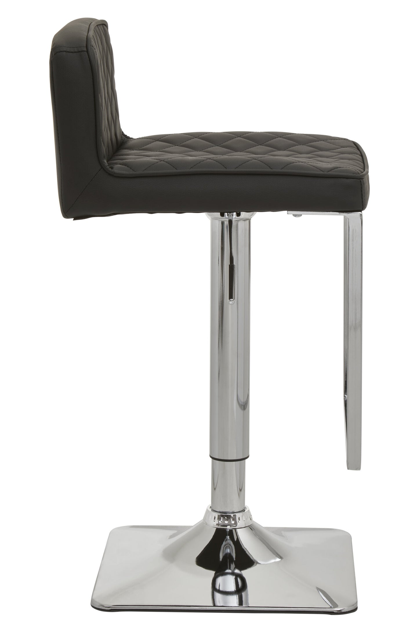 Grosvenor Black And chrome Bar Stool With Square Base