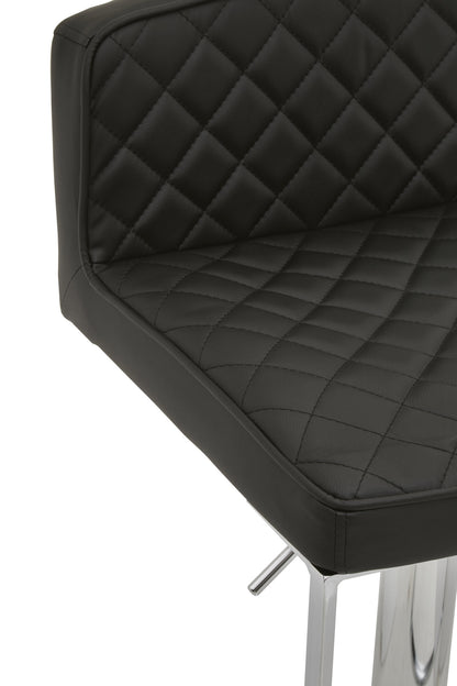 Grosvenor Black And chrome Bar Stool With Square Base