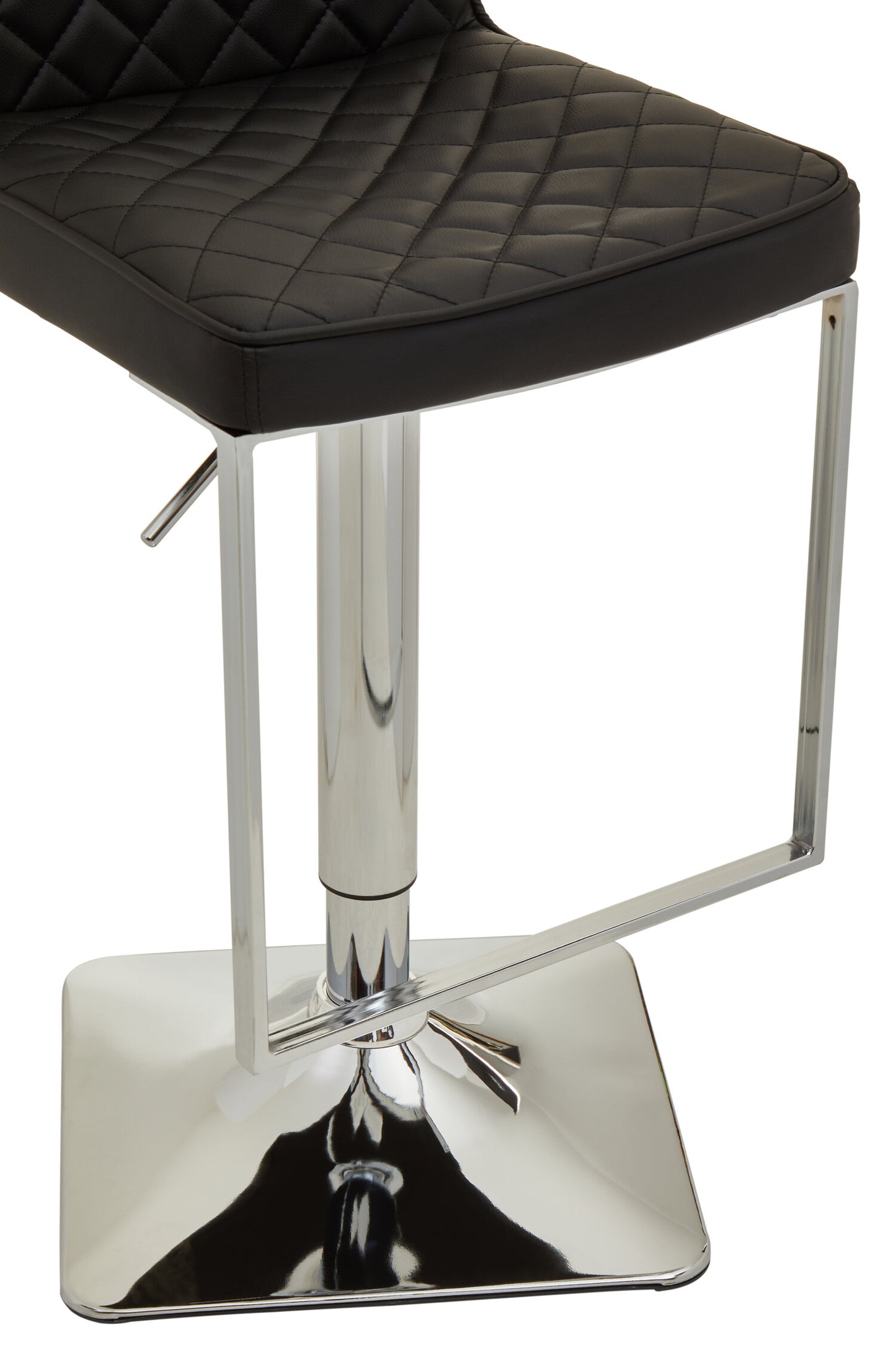 Grosvenor Black And chrome Bar Stool With Square Base