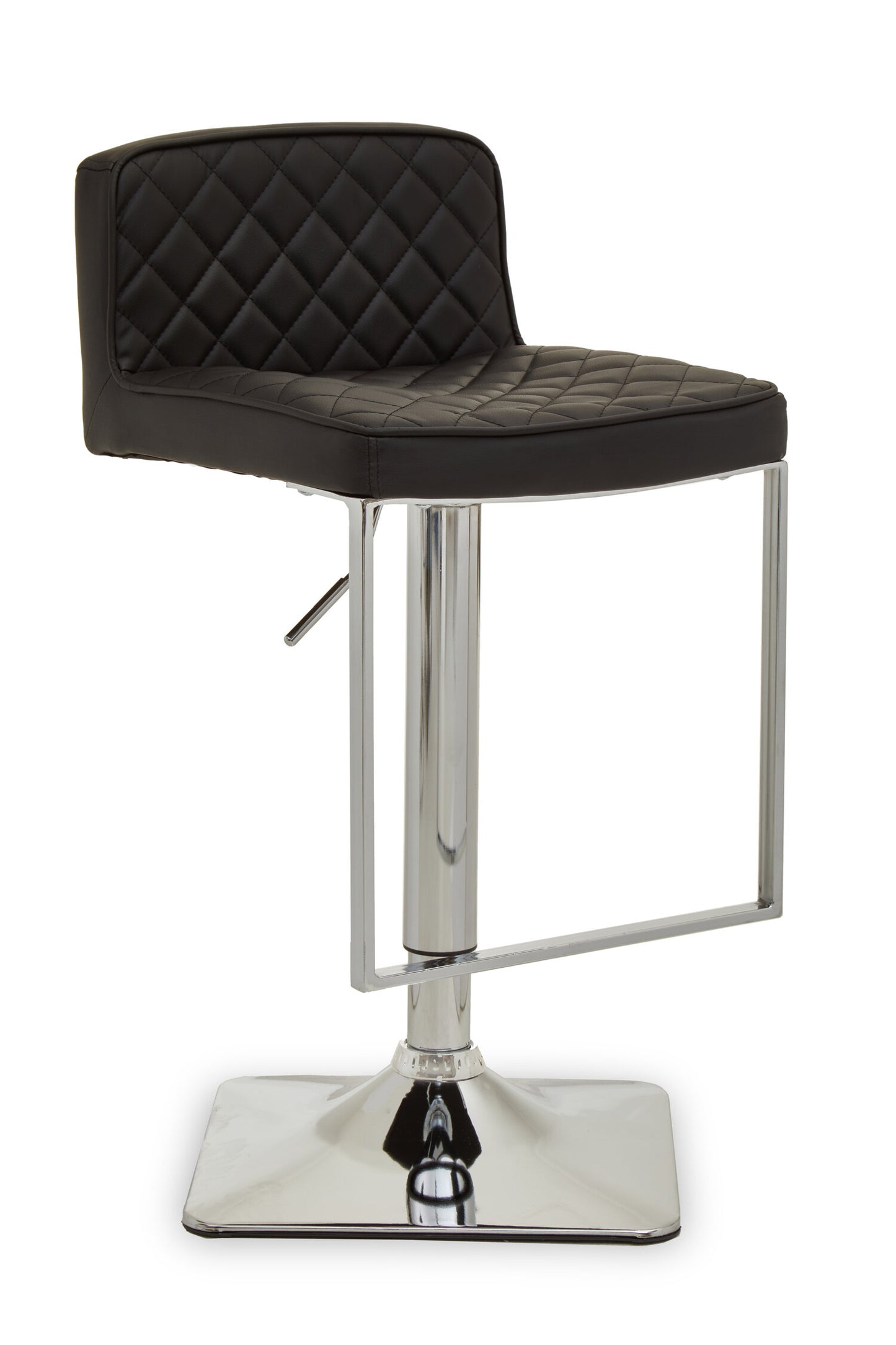 Grosvenor Black And chrome Bar Stool With Square Base