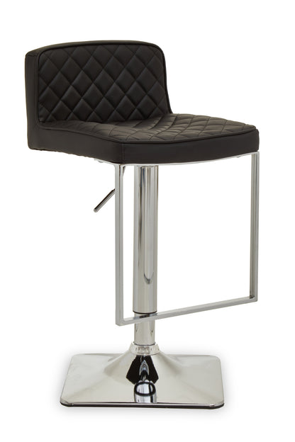 Grosvenor Black And chrome Bar Stool With Square Base