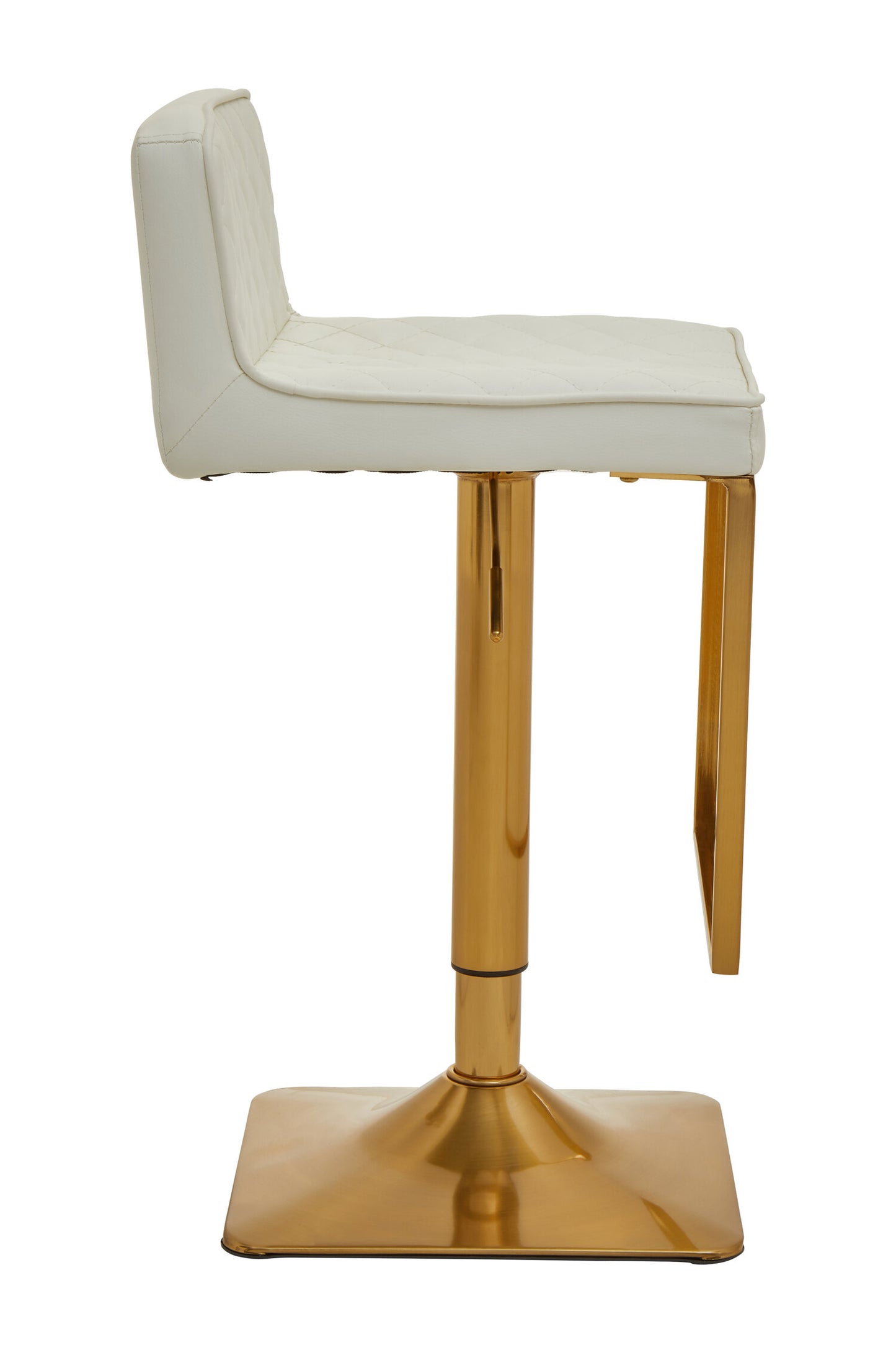 Grosvenor White And Gold Bar Stool With Square Base