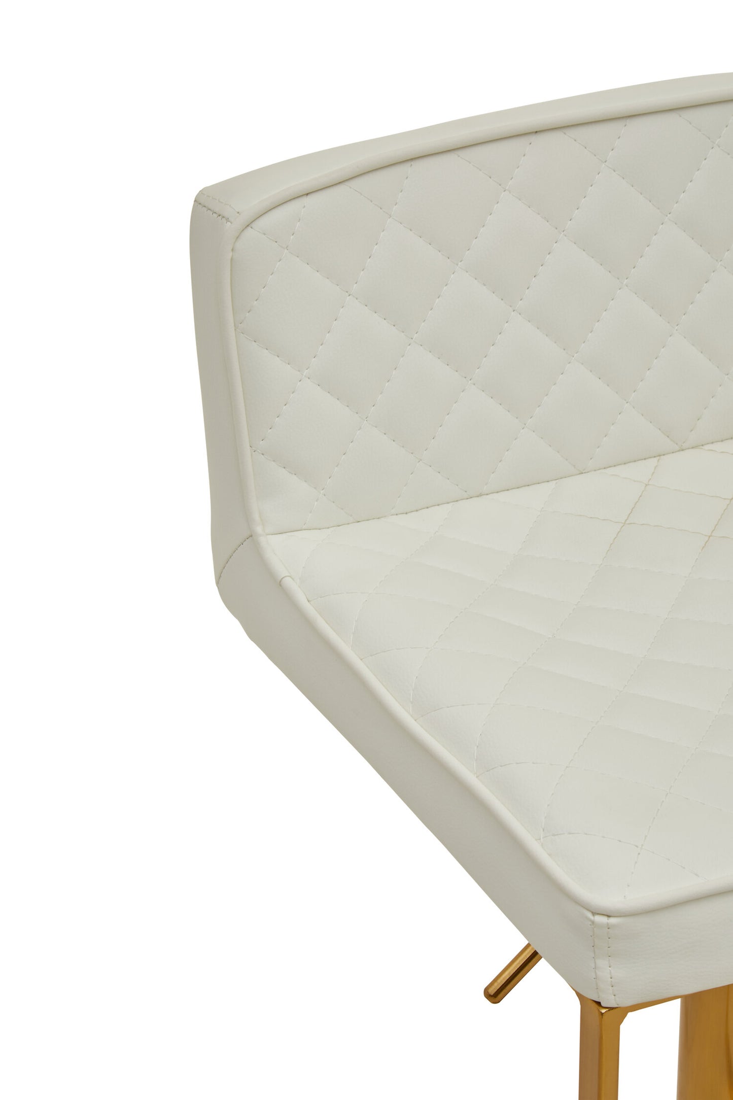 Grosvenor White And Gold Bar Stool With Square Base
