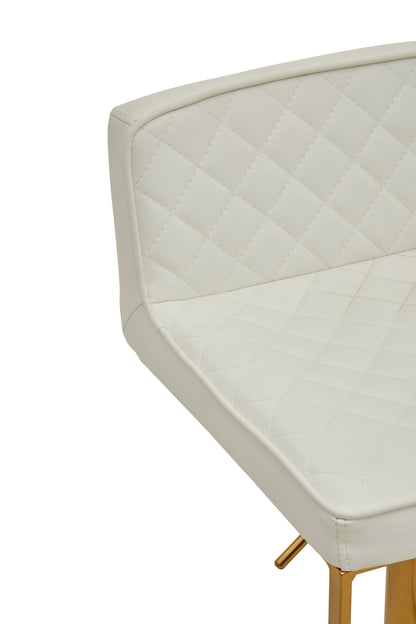 Grosvenor White And Gold Bar Stool With Square Base