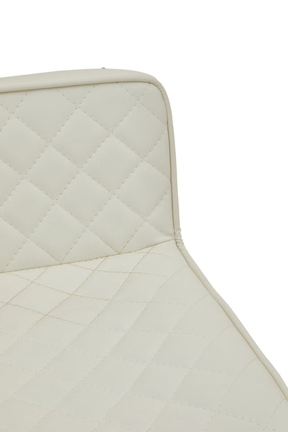 Grosvenor White And Gold Bar Stool With Square Base