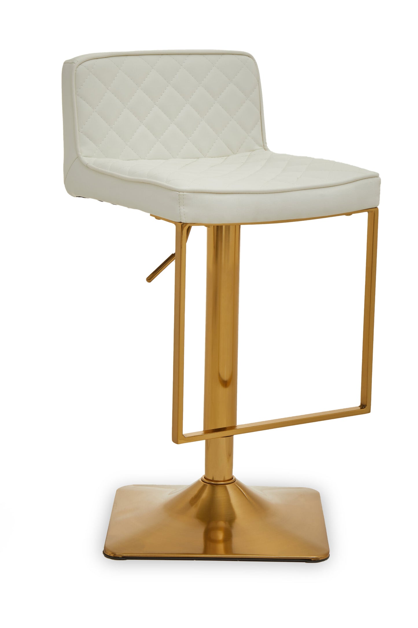 Grosvenor White And Gold Bar Stool With Square Base