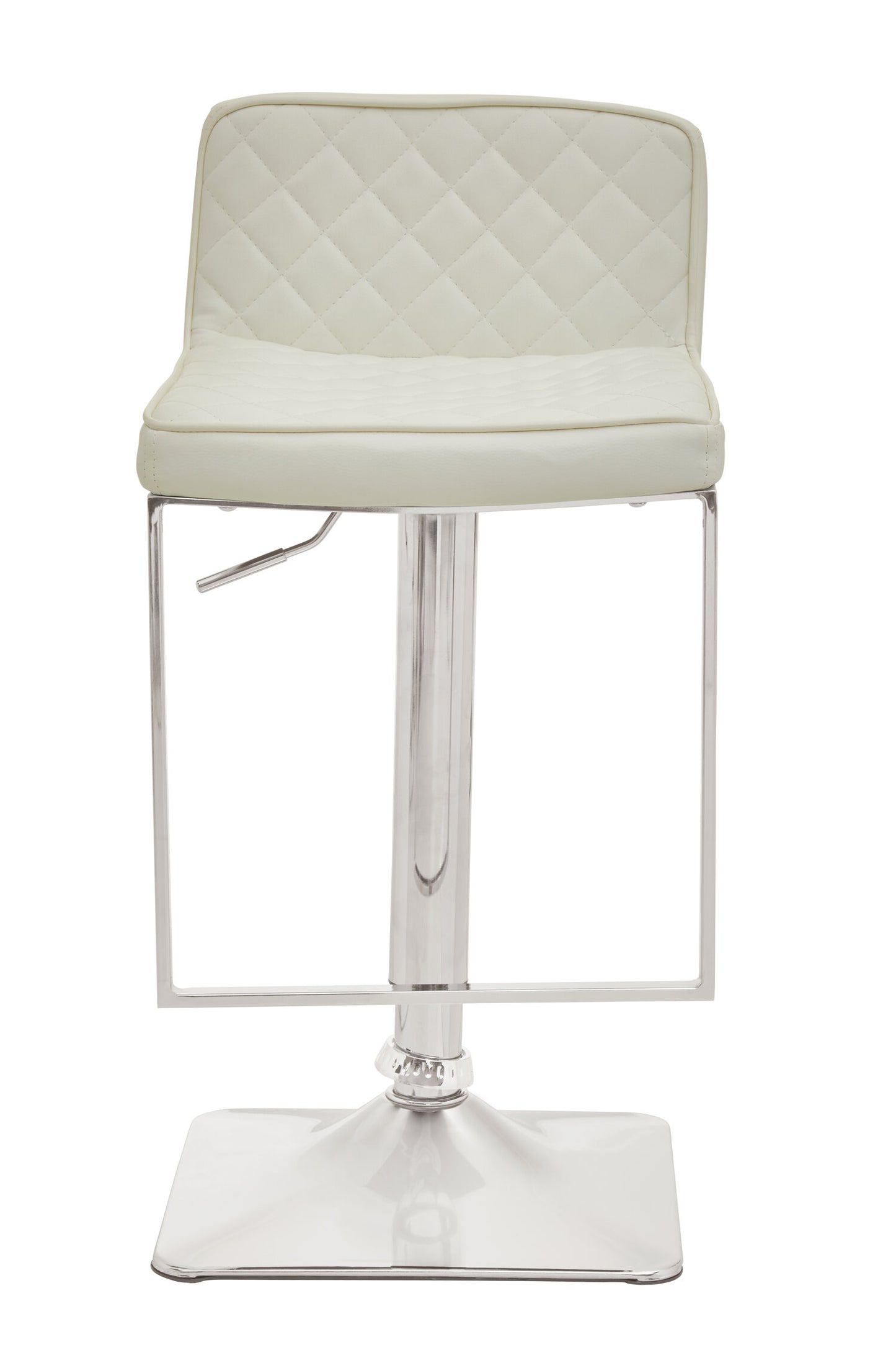 Grosvenor White And Chrome Bar Stool With Square Base