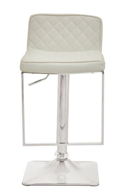 Grosvenor White And Chrome Bar Stool With Square Base