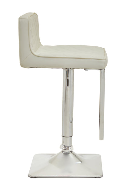 Grosvenor White And Chrome Bar Stool With Square Base