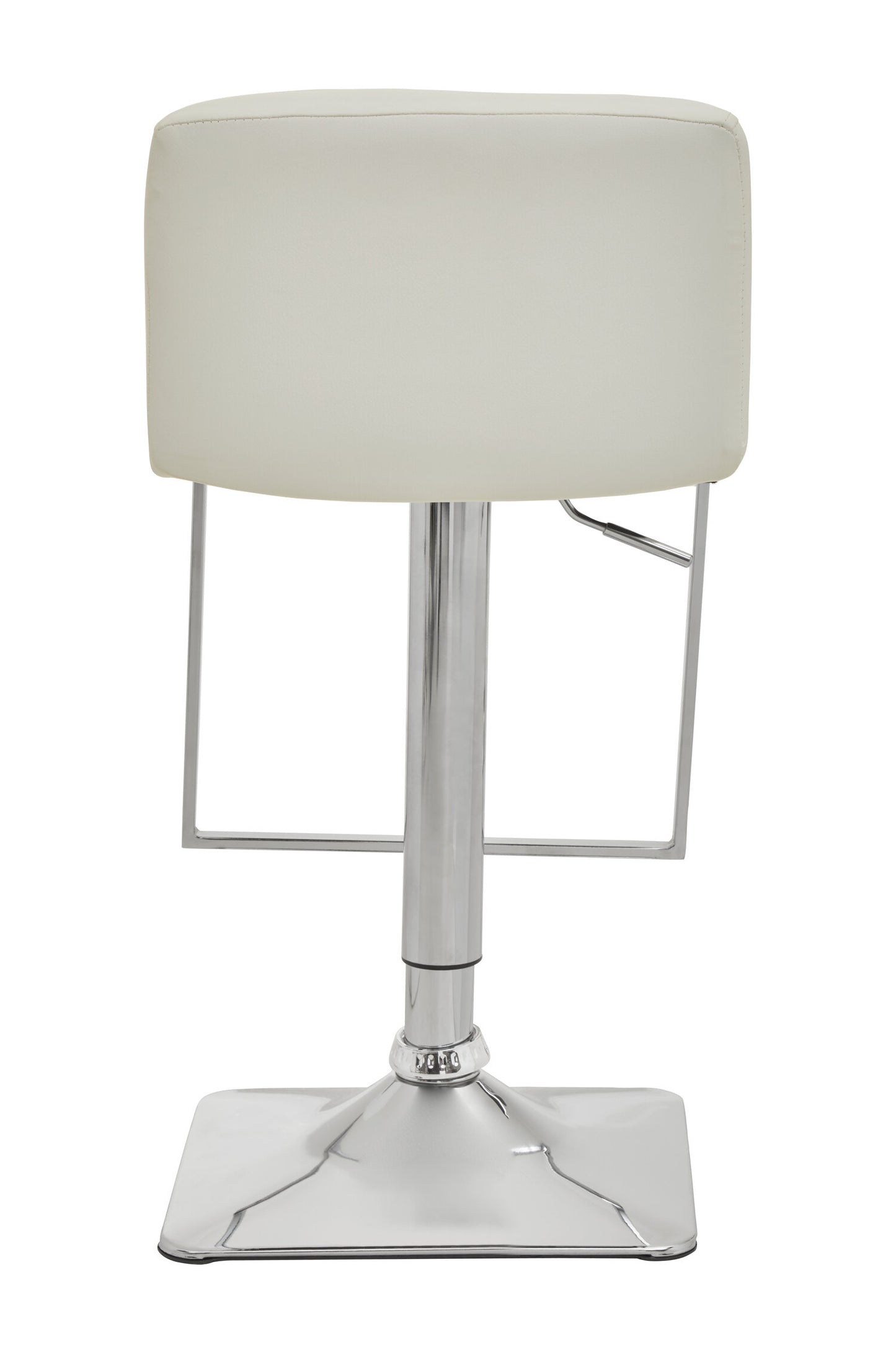 Grosvenor White And Chrome Bar Stool With Square Base