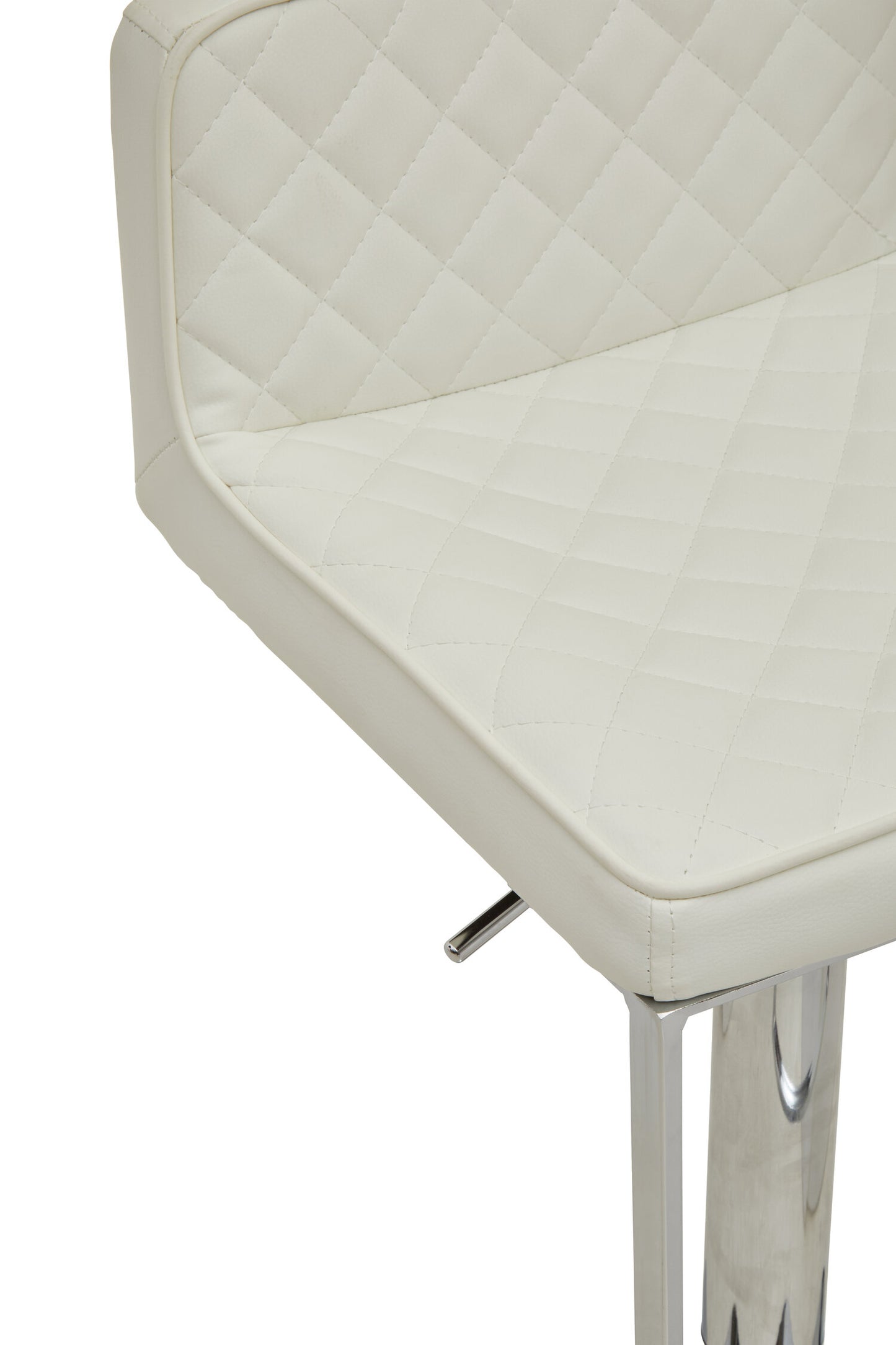 Grosvenor White And Chrome Bar Stool With Square Base